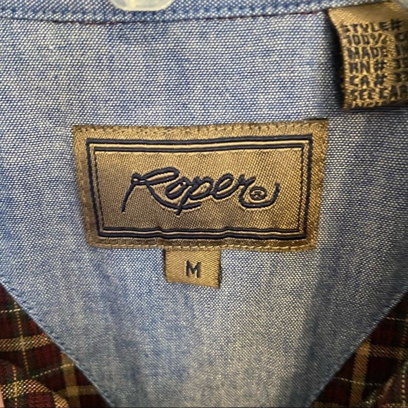 Roper Mens Long Sleeve Button Down Shirt Size Medium - Picture 3 of 6